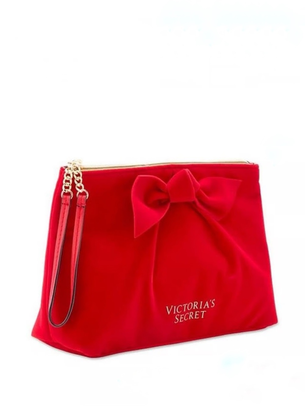 Victoria's Secret Red Velvet Glam Make Up Bag Wristlet Clutch Cosmetic Case